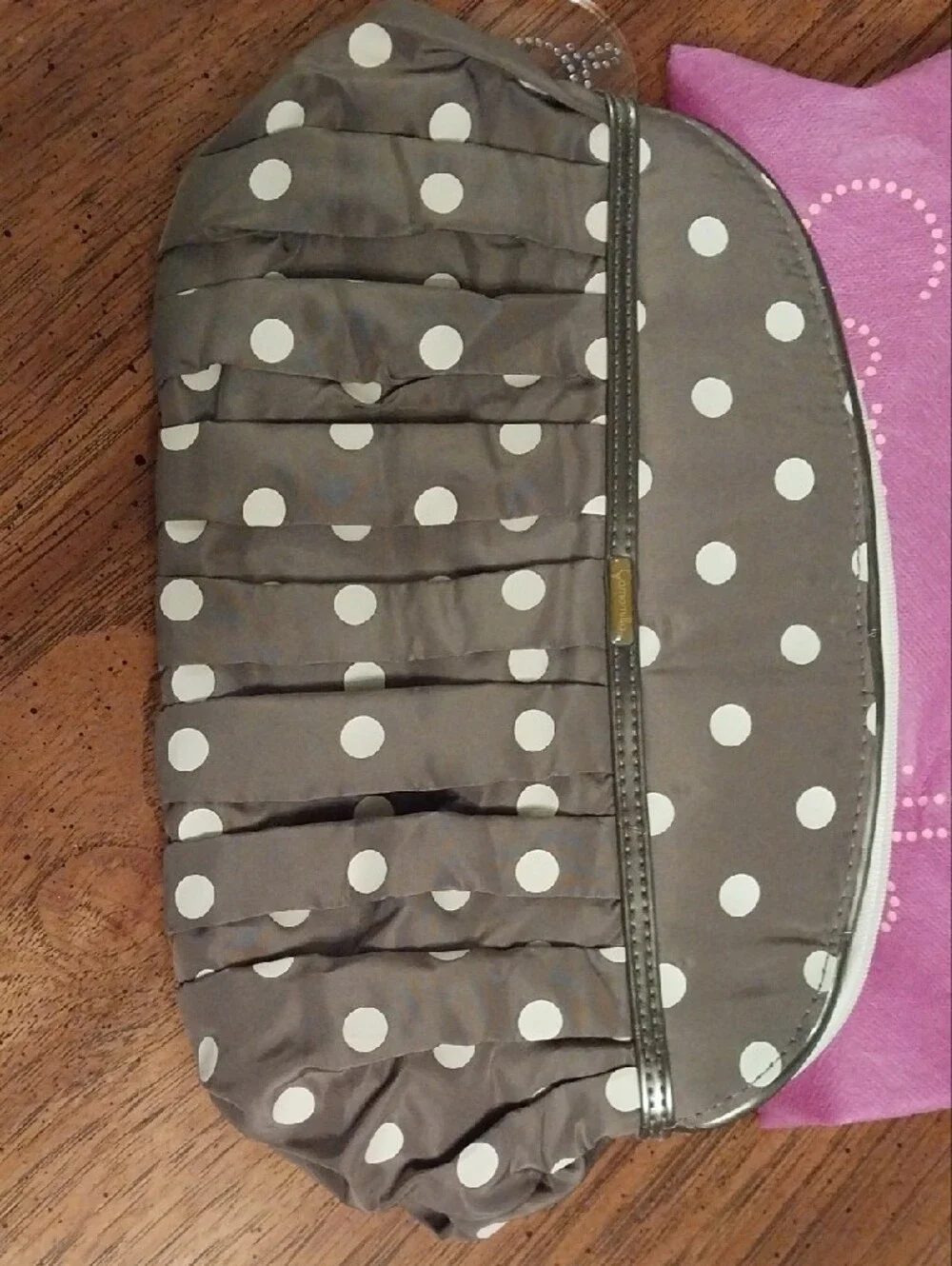 Camomilla MILANO Italy Brown With Polka Dot Floral Clutch